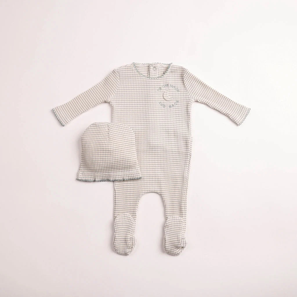 To The Moon Footie & Bonnet - London Fog