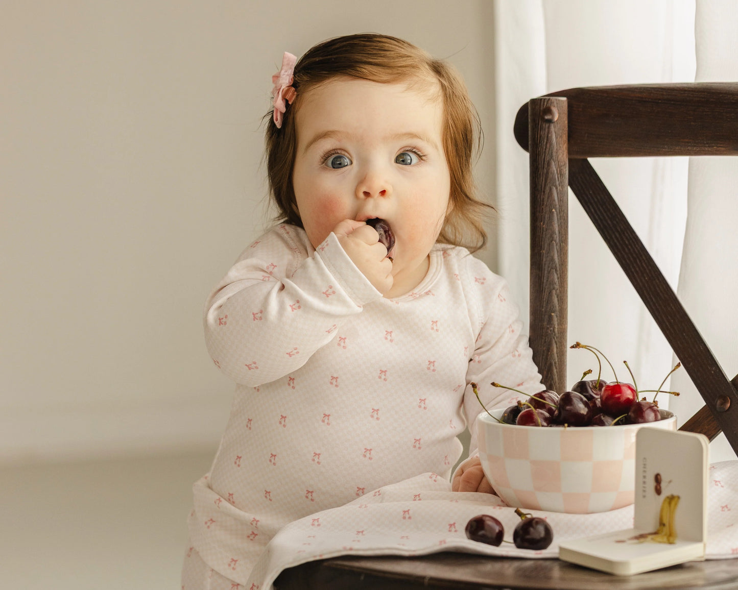 Girls Checkerboard Cherry Pj