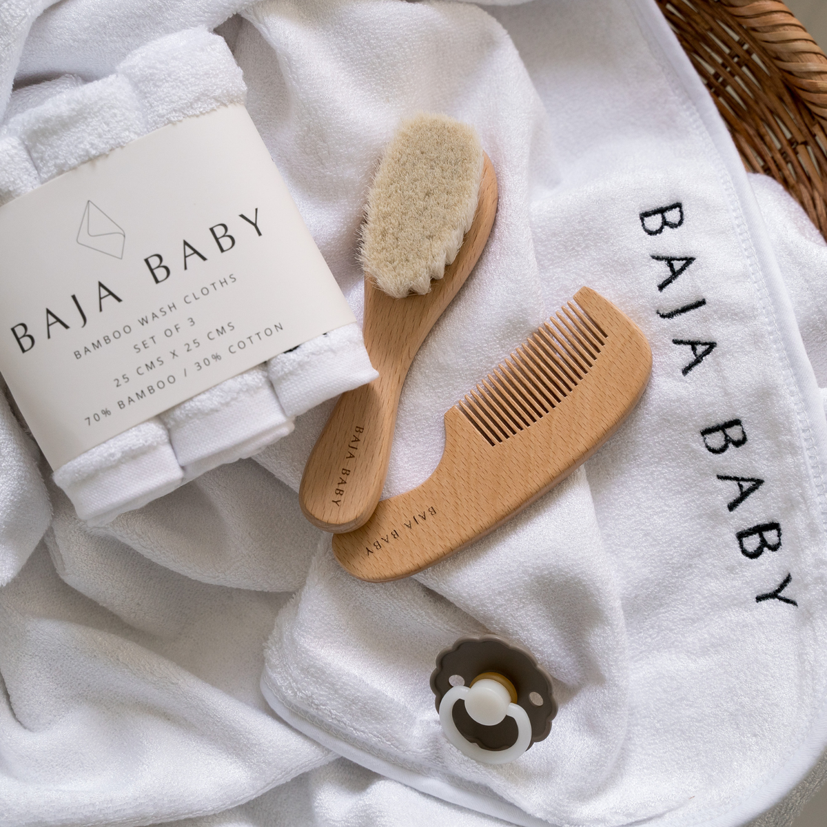 Bamboo/Cotton Wash Cloths | 3 Pack: Off White