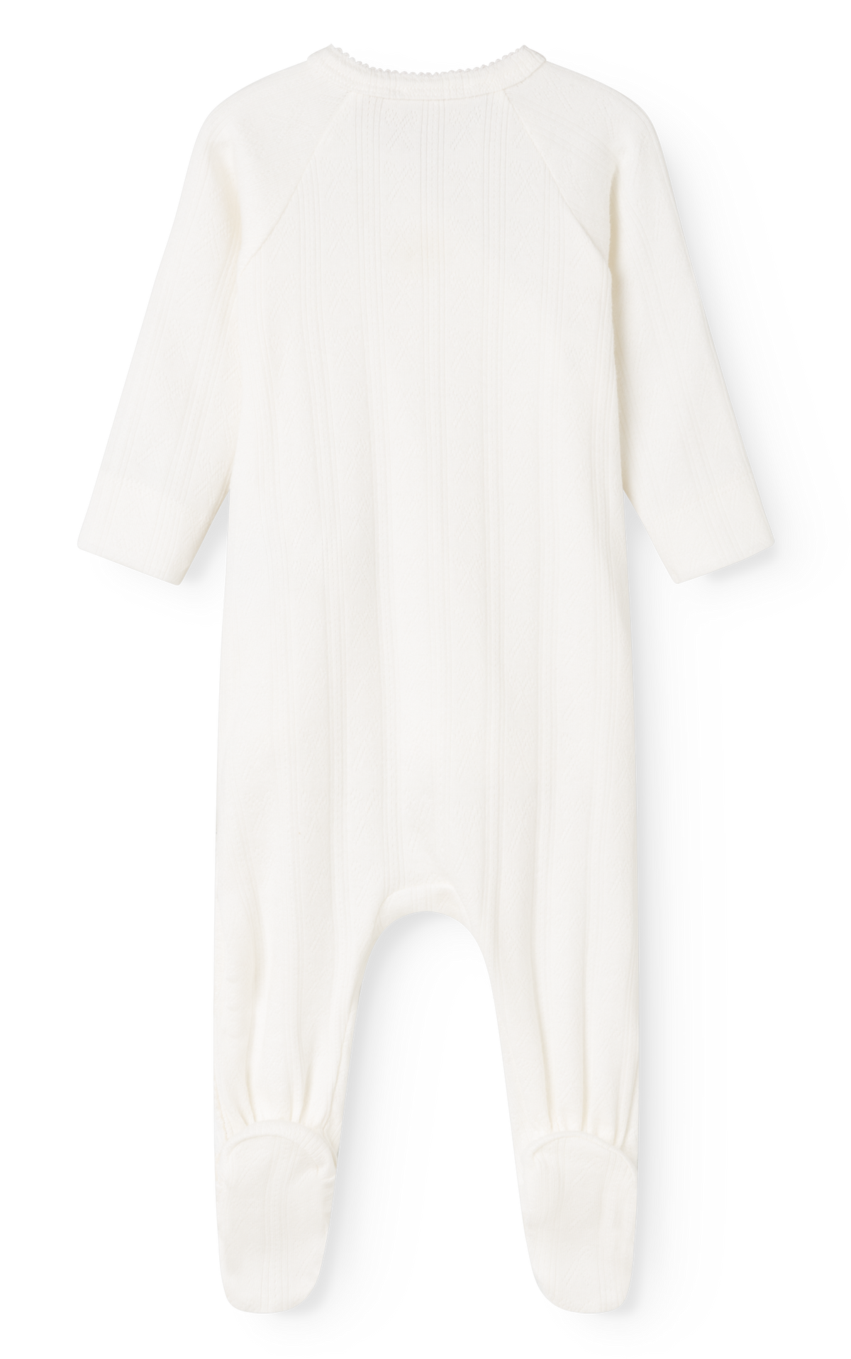 Rubetta Modal Pointelle Footie and Hat - Gentle White