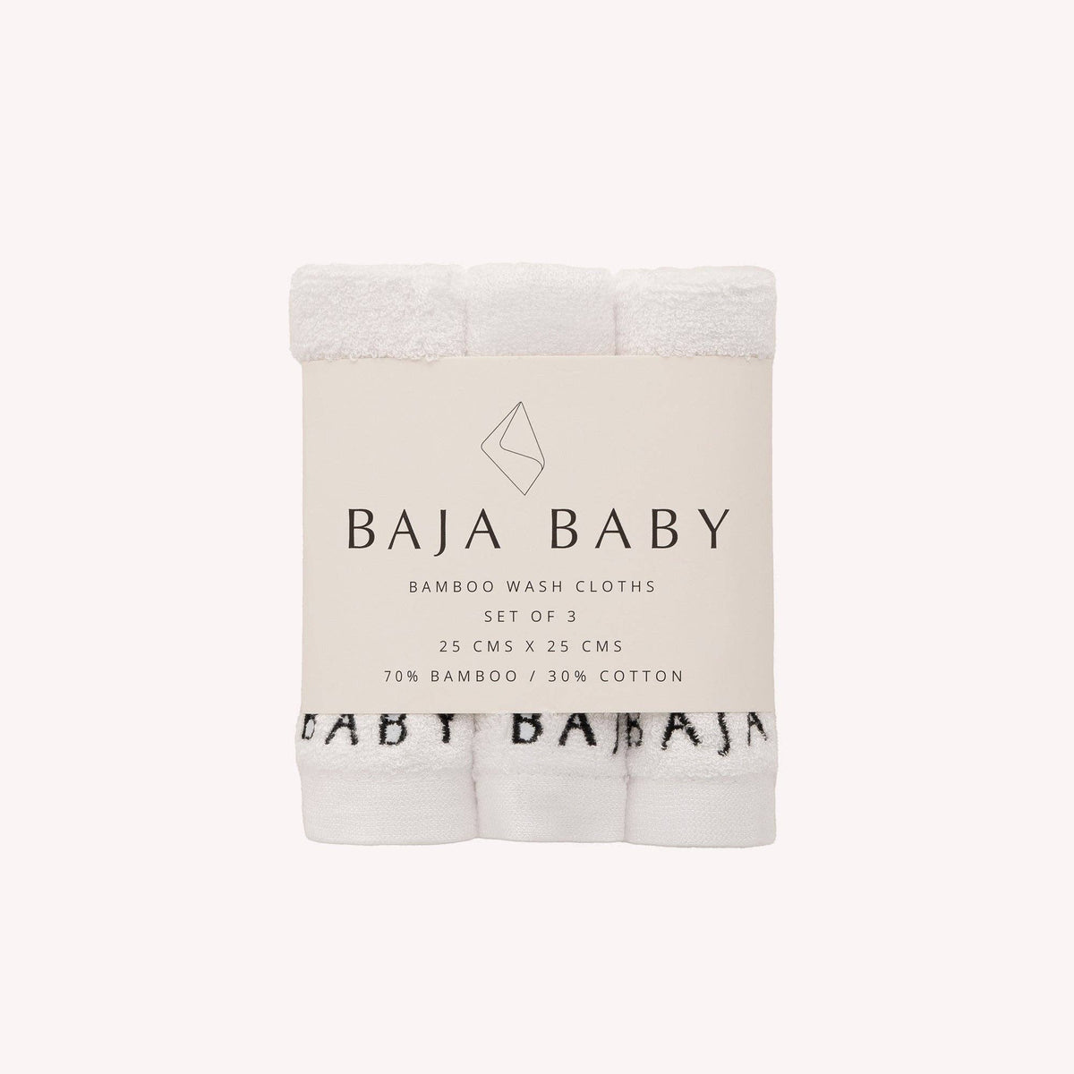 Bamboo/Cotton Wash Cloths | 3 Pack: Off White