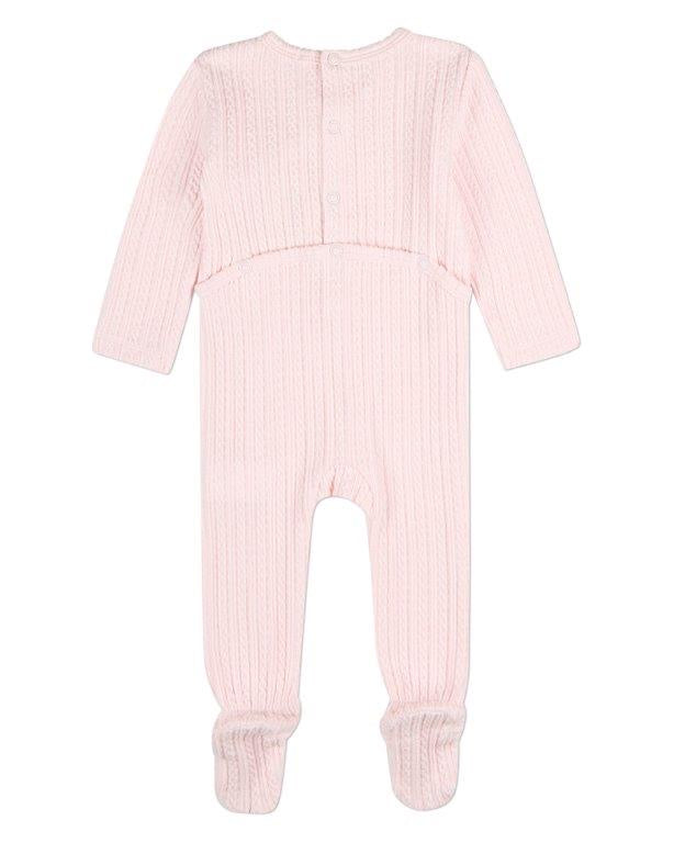 Delicate Link Patterned Footie - Pink