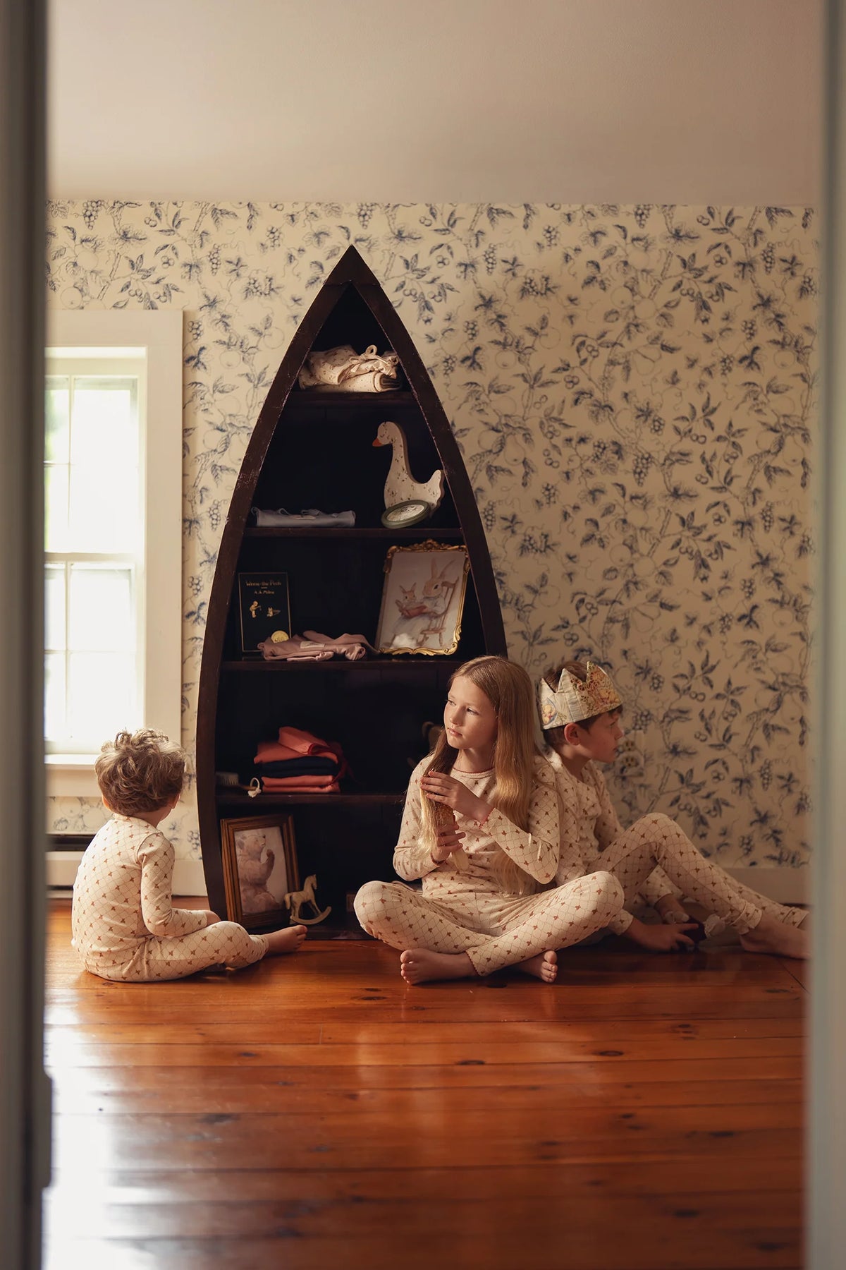 Bear Grid Print PJ - Girls