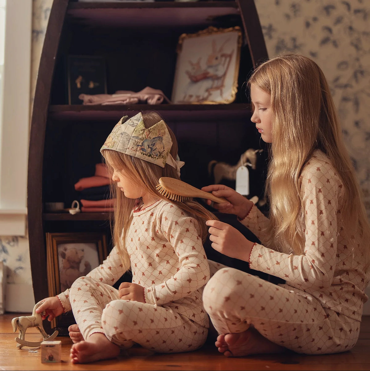 Bear Grid Print PJ - Girls