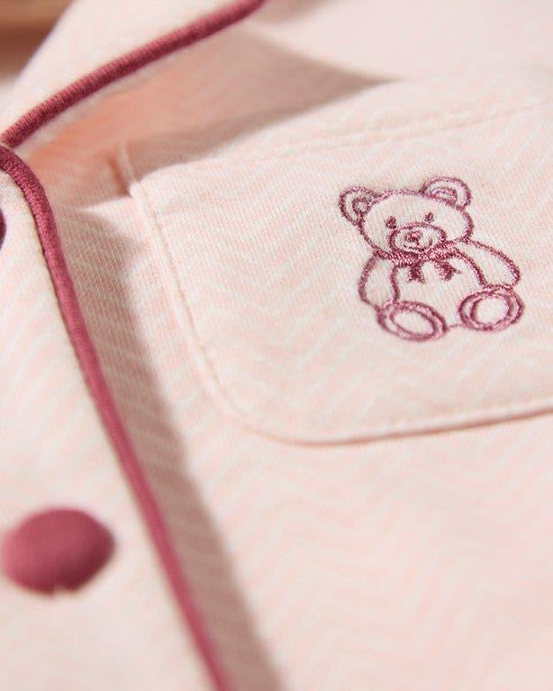 Snuggly Bear Chevron 2 Pc Set - Pink