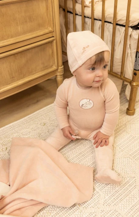 Birdie Branch Velour Footie & Bonnet