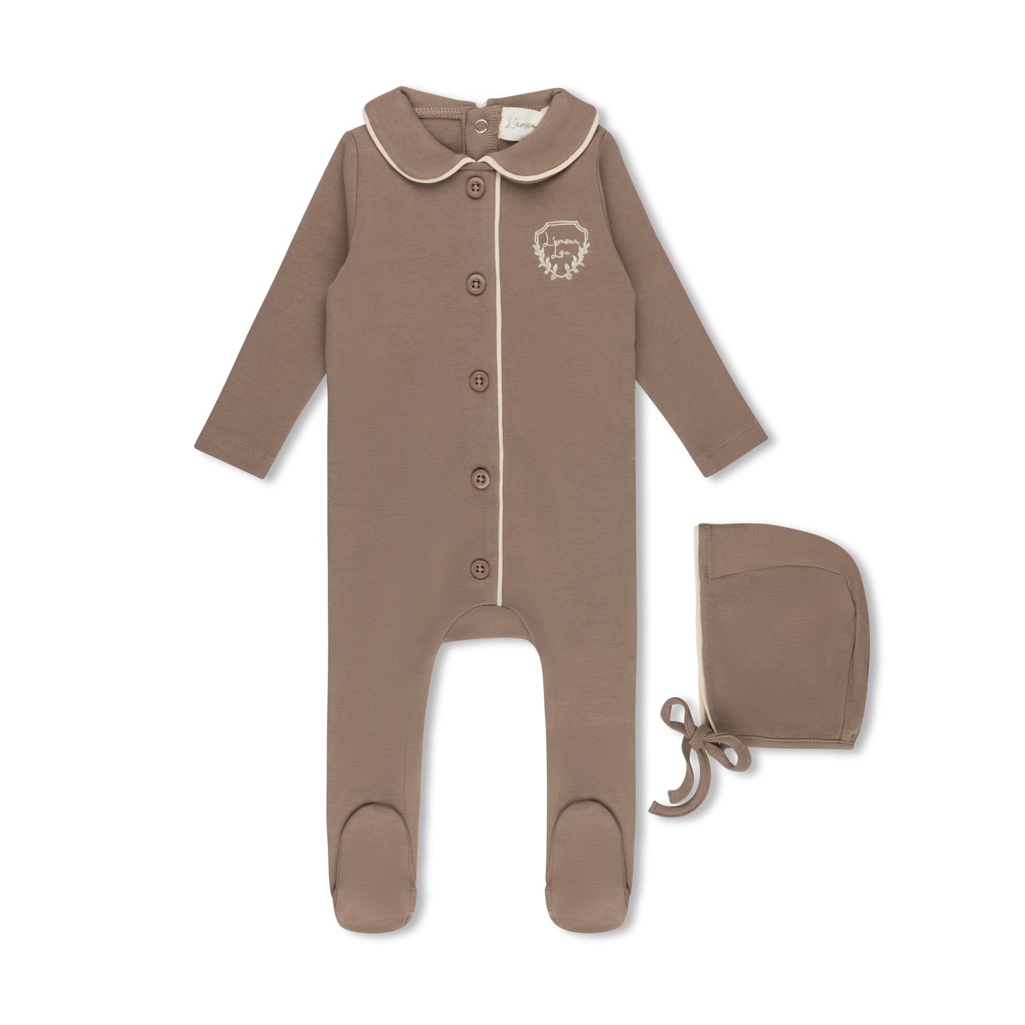 Grandpa Emblem Footie - Mocha