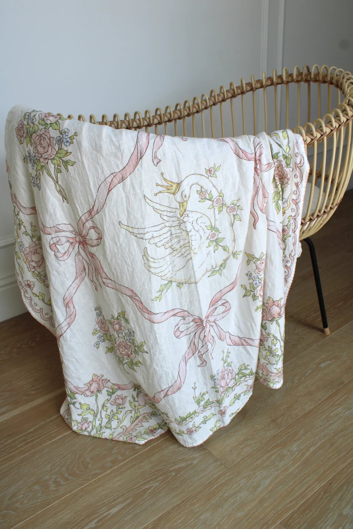 Swan Garden Muslin Swaddle