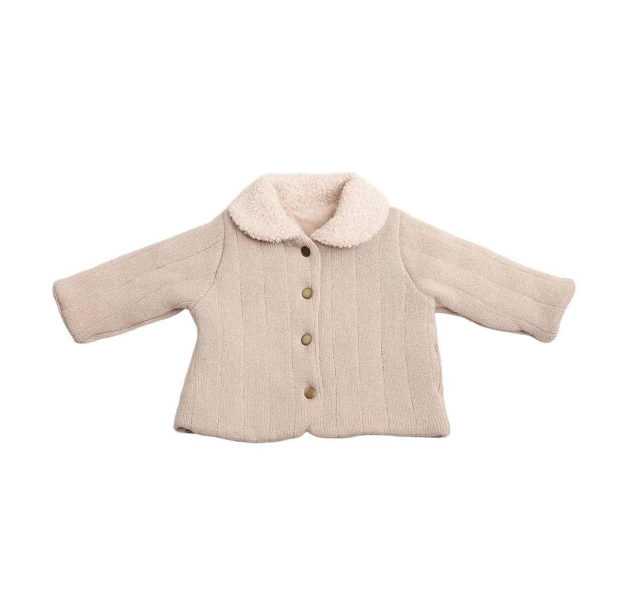 Sherpa Collar Knit Jacket - Neutral