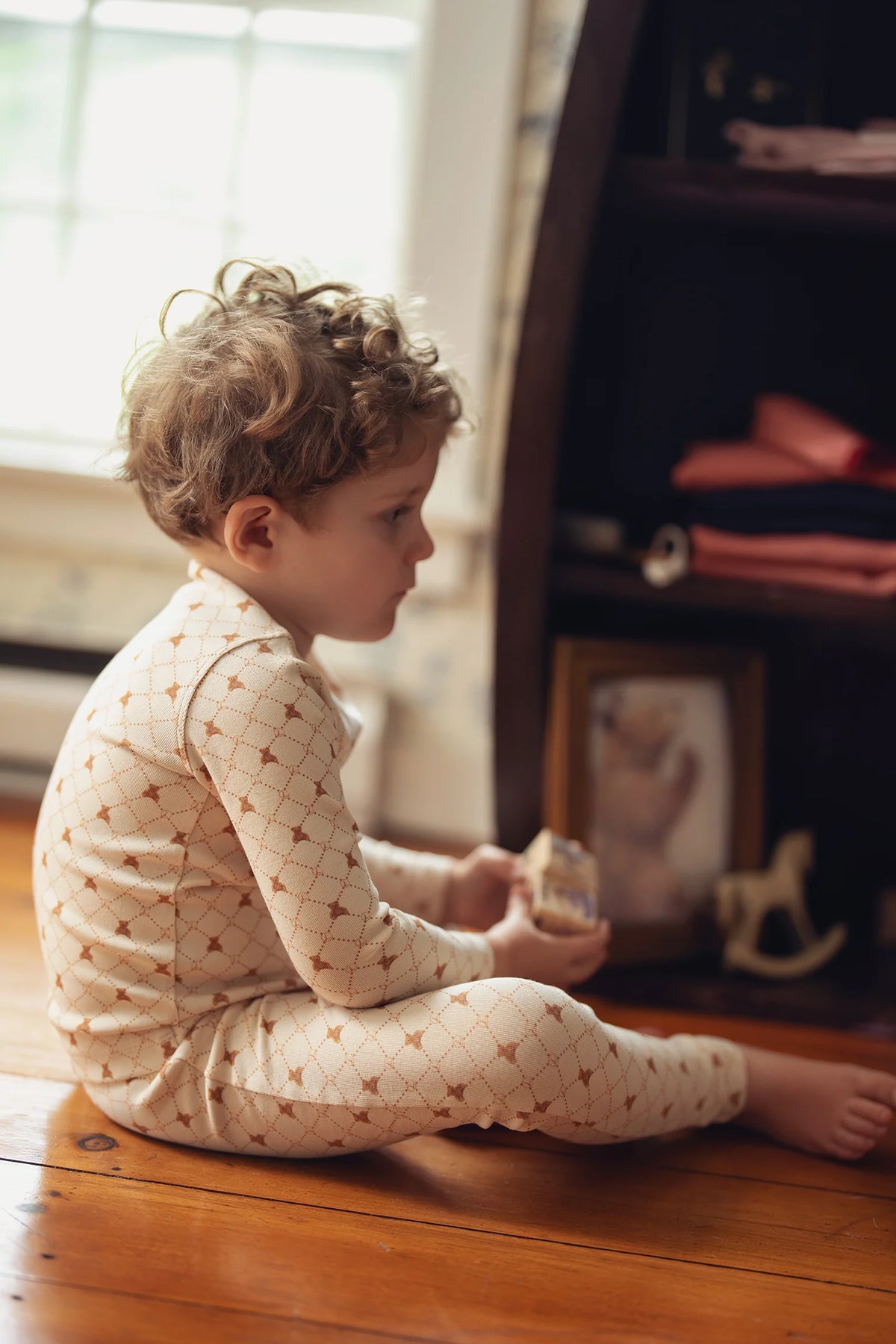 Bear Grid Print PJ - Boys