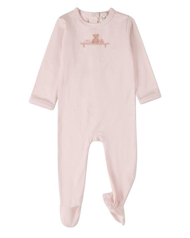 Bear On A Shelf Footie - Barely Pink