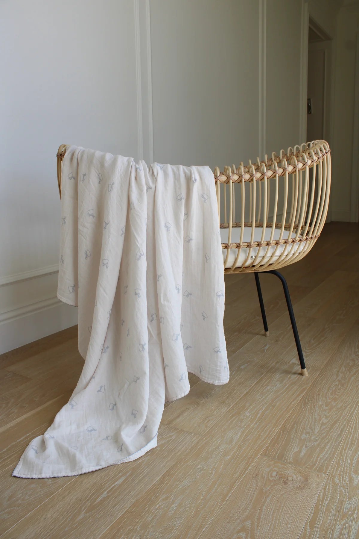 Little Blue Rocker Muslin Swaddle