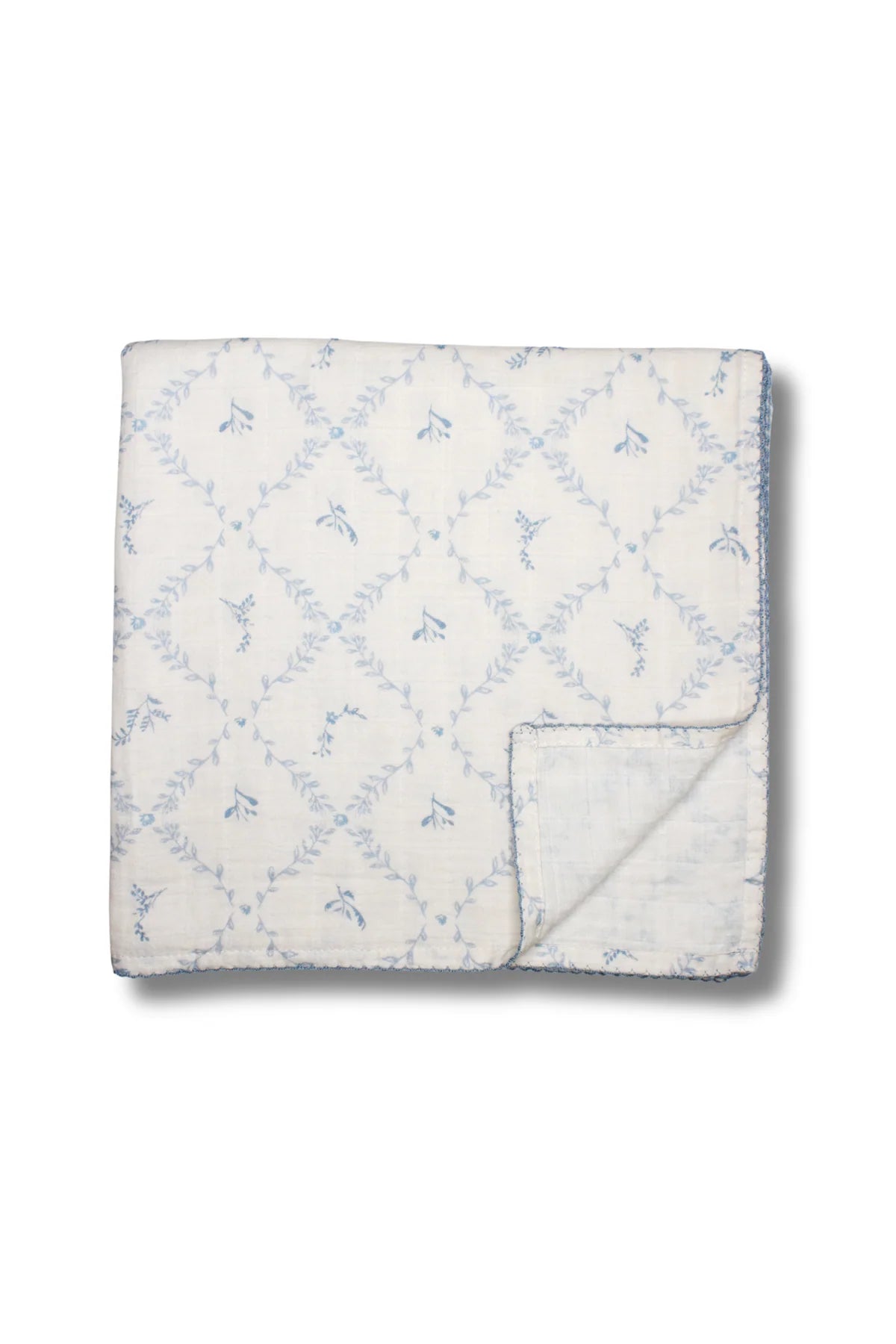 BLUE LATTICE MUSLIN BLANKET
