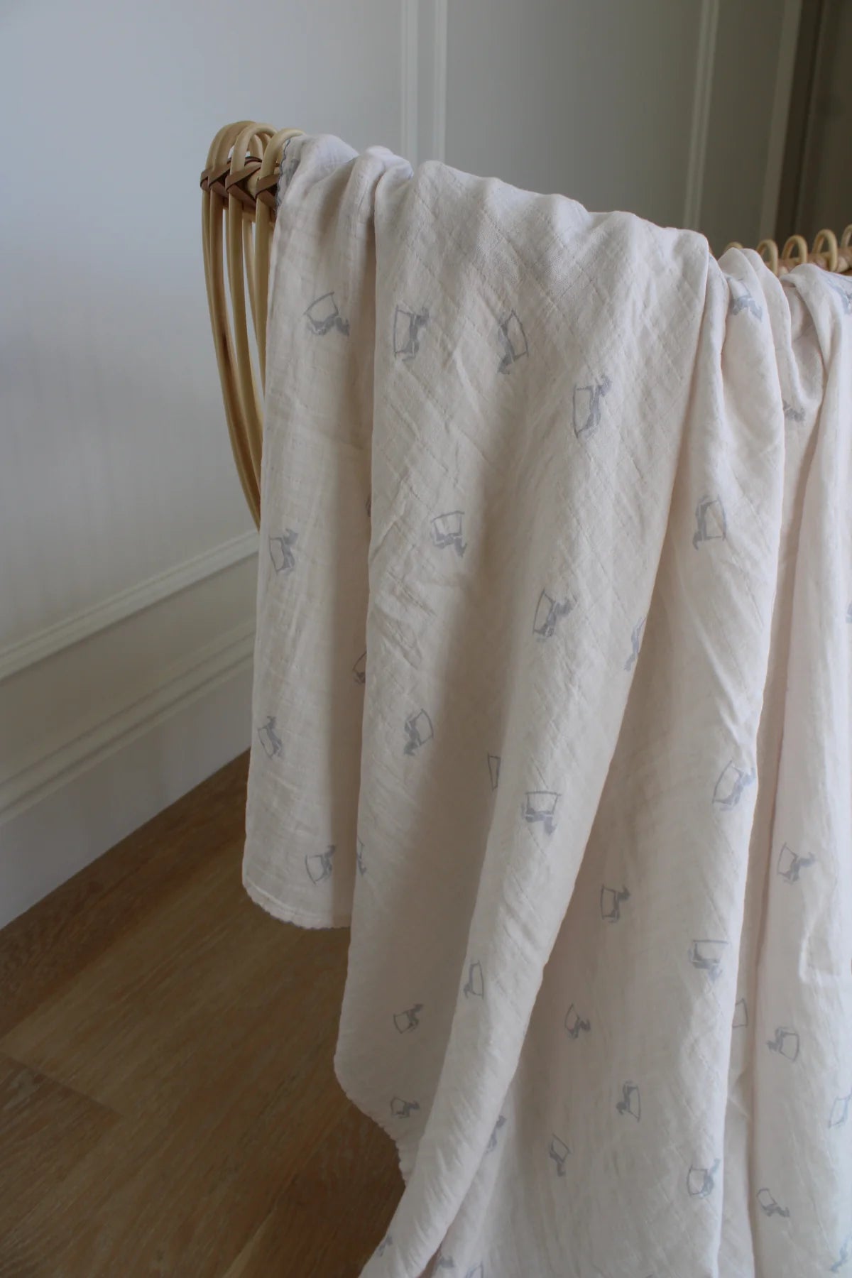 Little Blue Rocker Muslin Swaddle