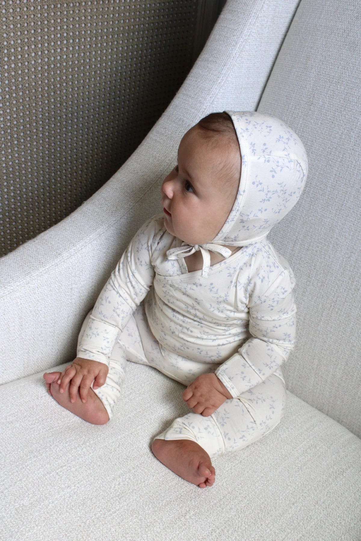 Soft Blue Bamboo Wrap Footie