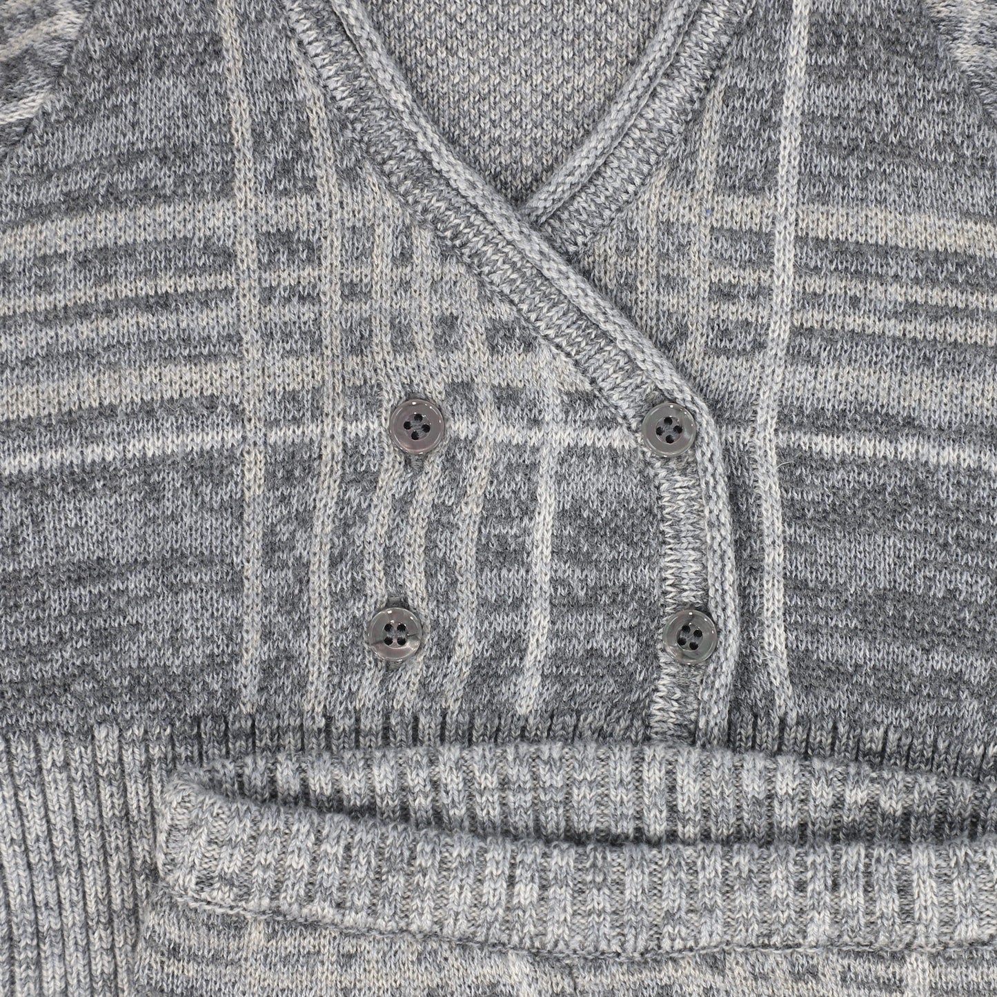 Le Bourdon Grey Plaid Knit Vest Set
