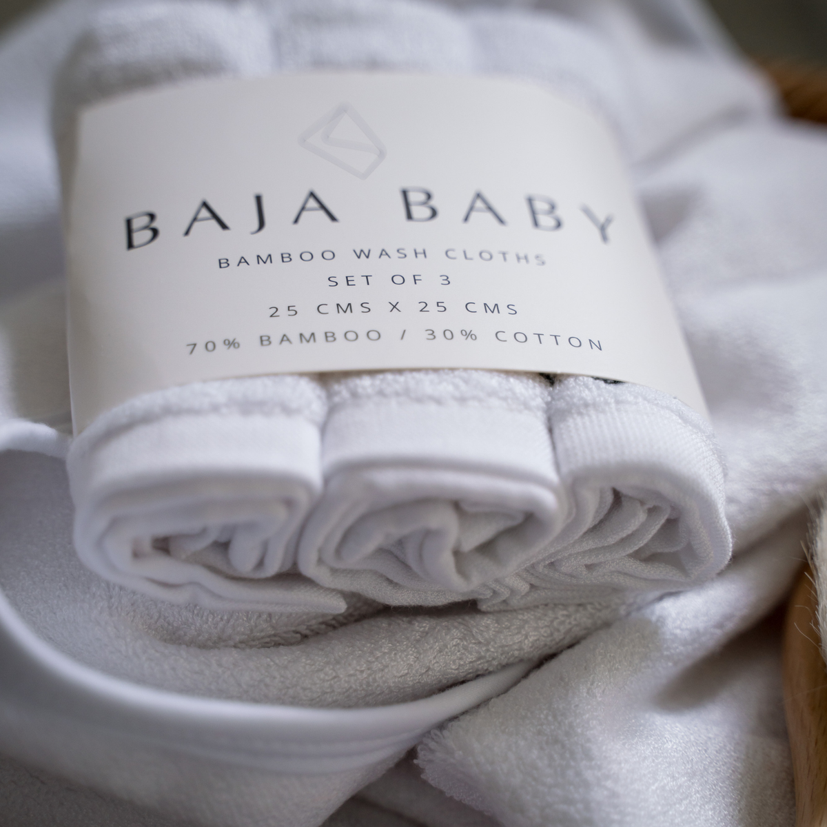 Bamboo/Cotton Wash Cloths | 3 Pack: Off White