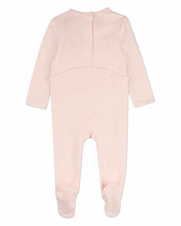 Snuggly Bear Chevron Footie - Pink