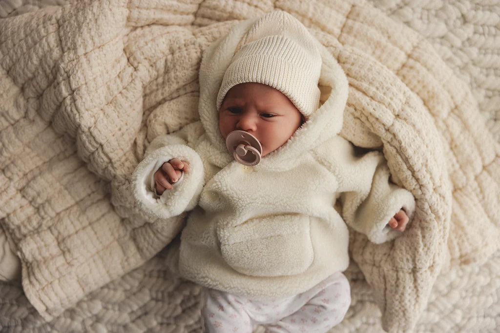 SHERPA JACKET + KNITTED BEANIE - Ivory
