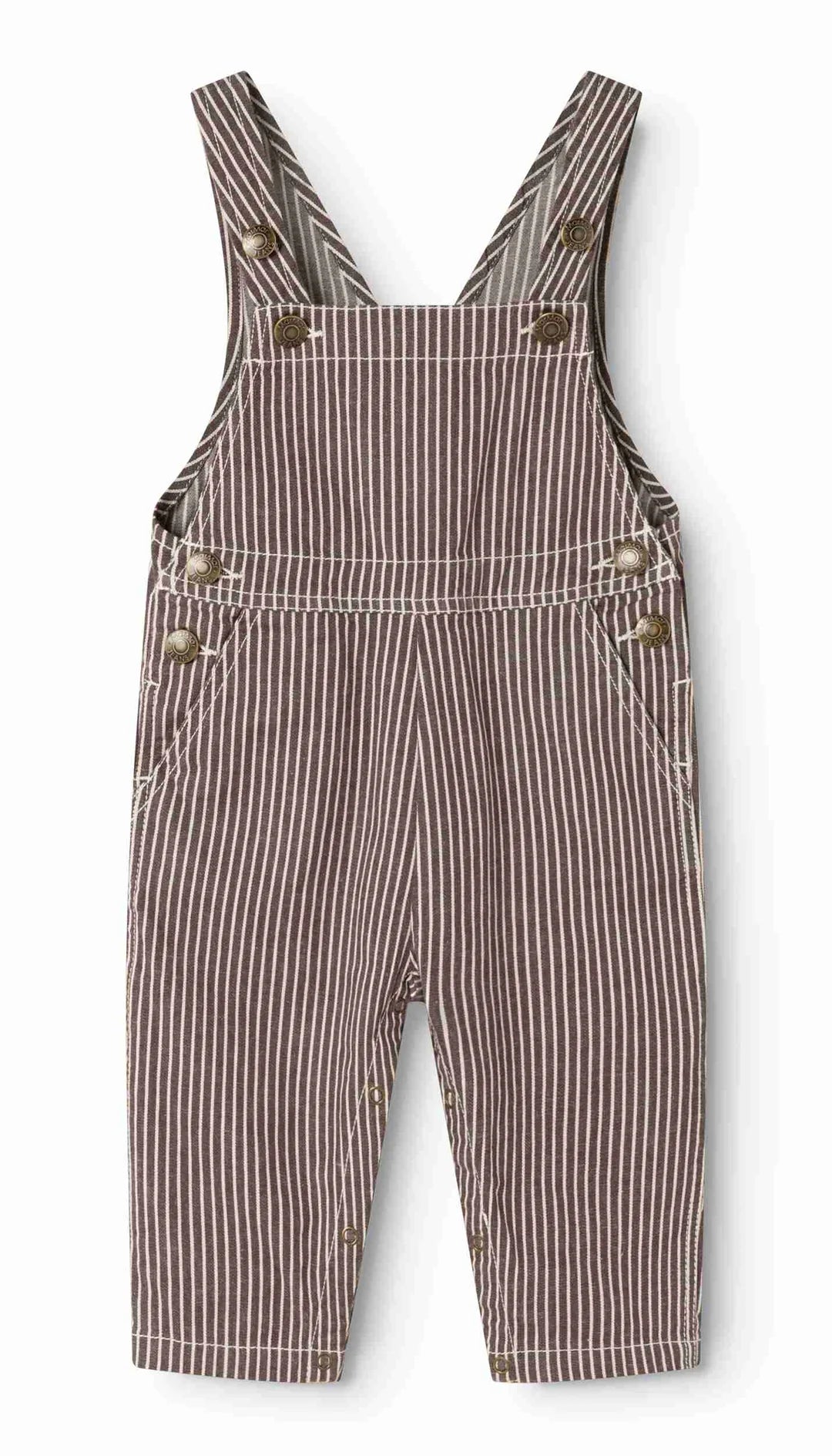 RUBEN OVERALLS - DARK BROWNIE STRIPE