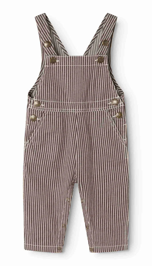 RUBEN OVERALLS - DARK BROWNIE STRIPE