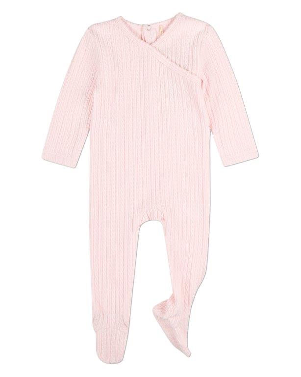 Delicate Link Patterned Footie - Pink