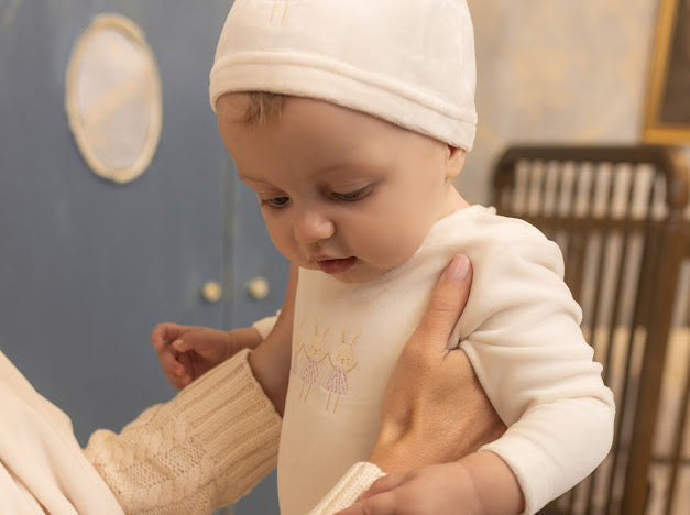 Bunny Velour 3pc Layette Set - Pink
