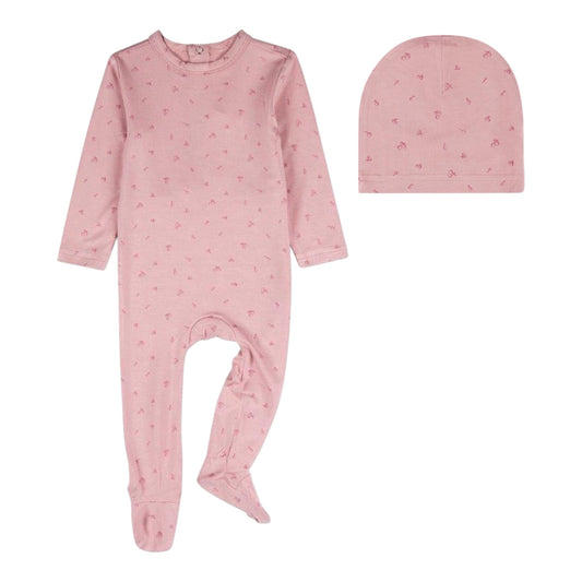 Delightful Cherries Footie - Mauve
