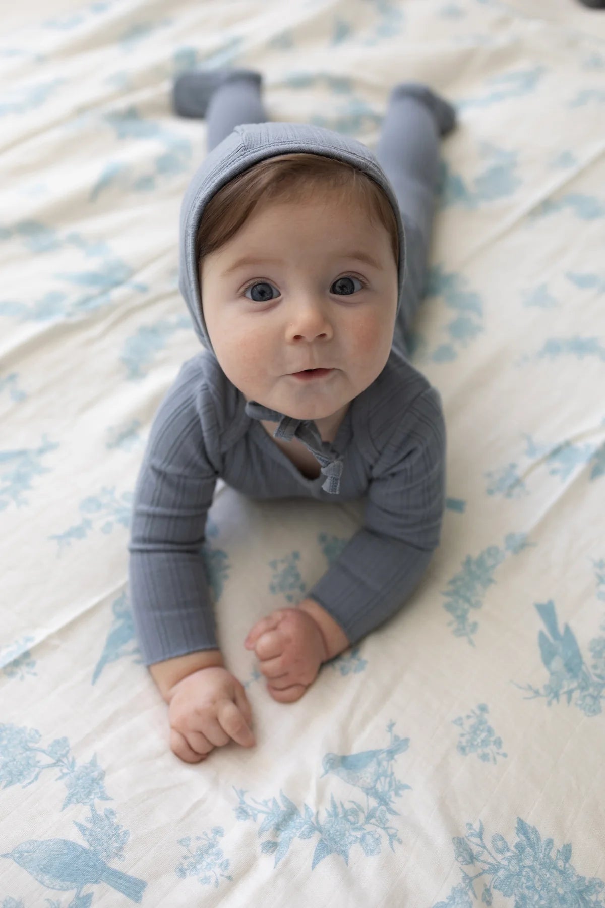 Little Blue Bird Muslin Swaddle