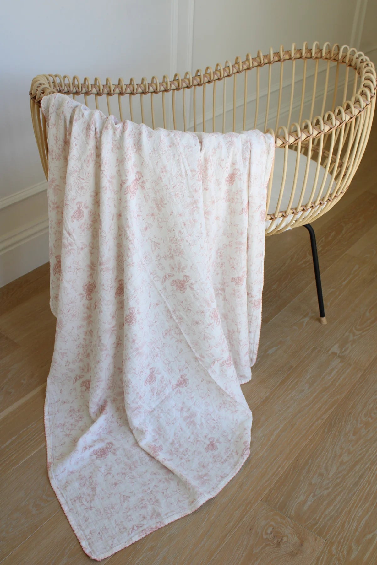 Rose Toile Muslin Swaddle