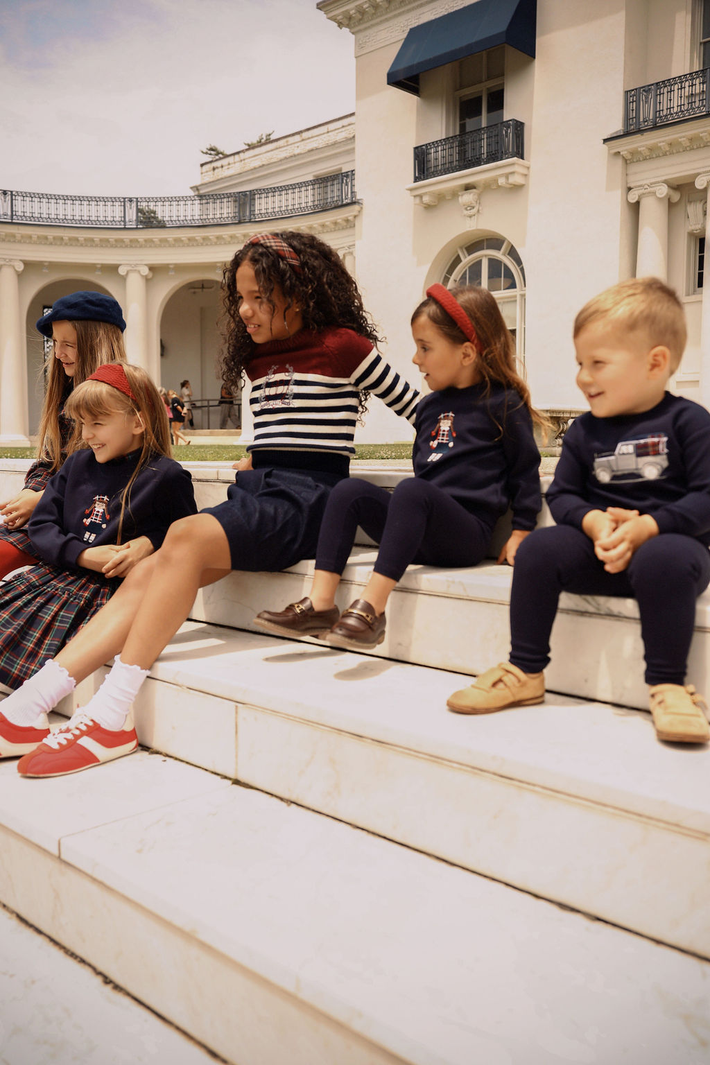 Bamboo Navy Truck Embroidered Sweatshirt Set
