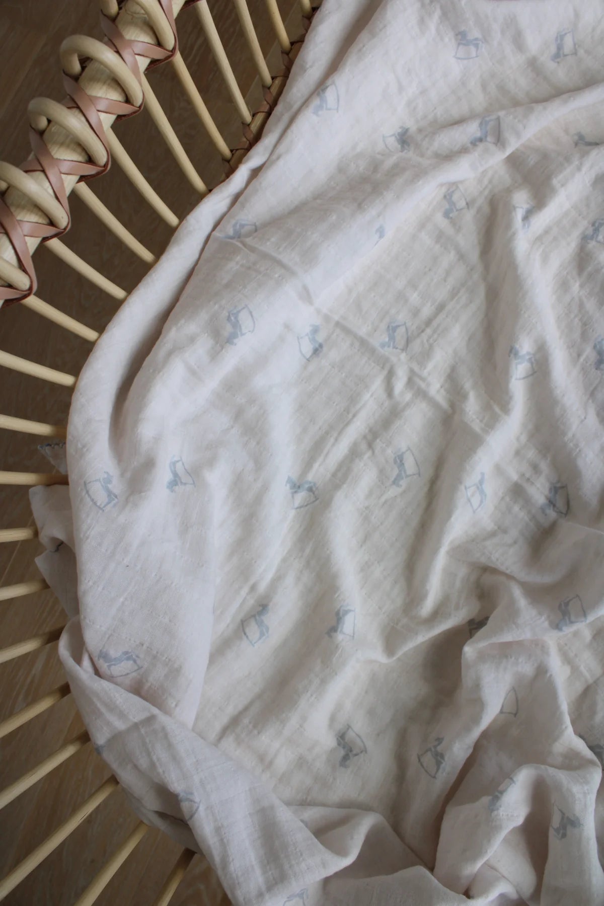 Little Blue Rocker Muslin Swaddle