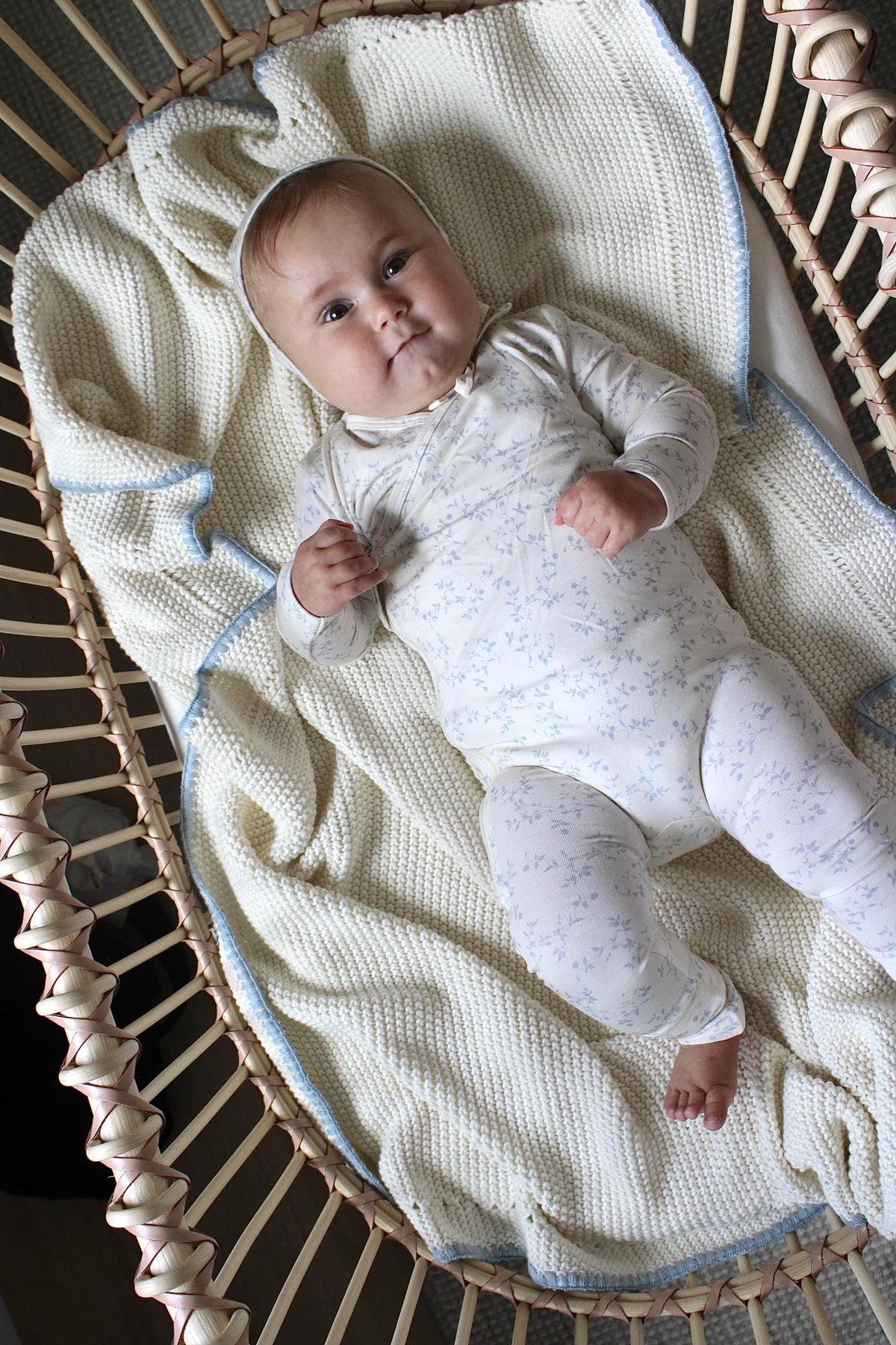 Soft Blue Bamboo Wrap Footie