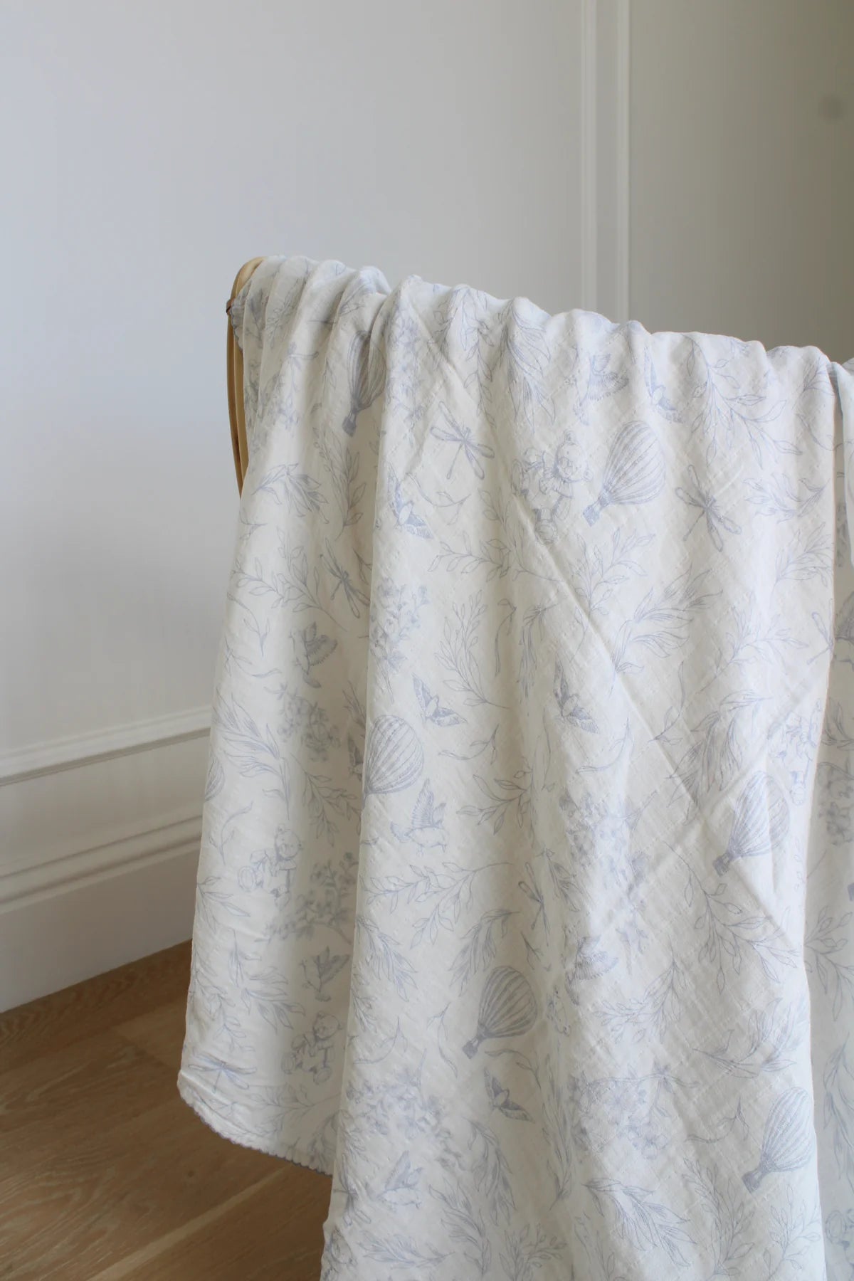 Sky Blue Toile Muslin Swaddle