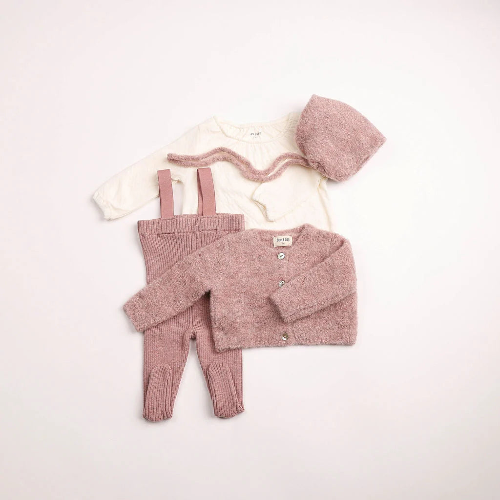Textured Wool Ensemble - Old Rose