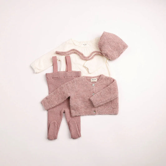 Textured Wool Ensemble - Old Rose