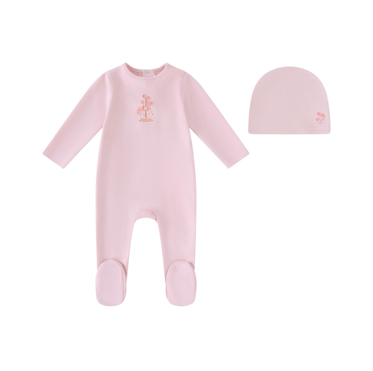 Pink Water Print Carousel Footie