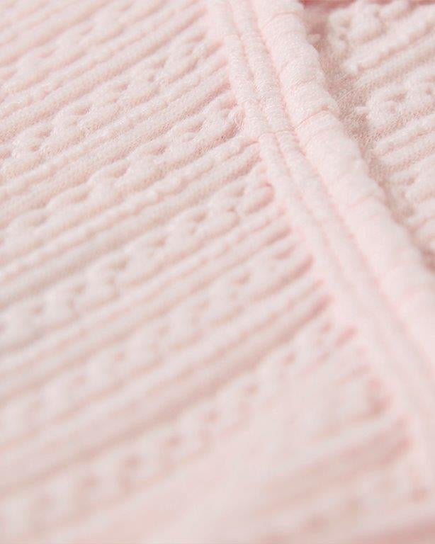Delicate Link Patterned Footie - Pink