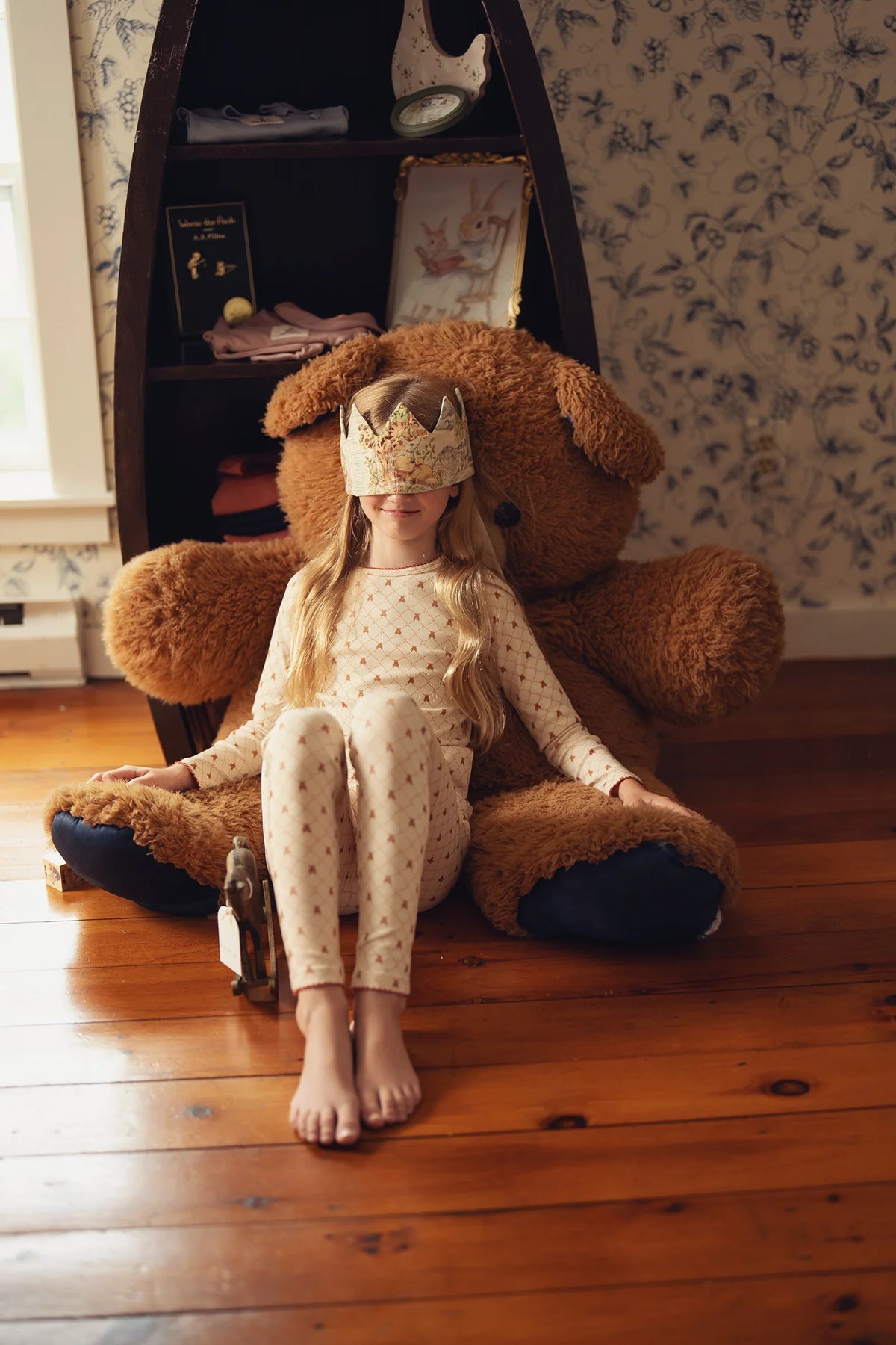 Bear Grid Print PJ - Girls