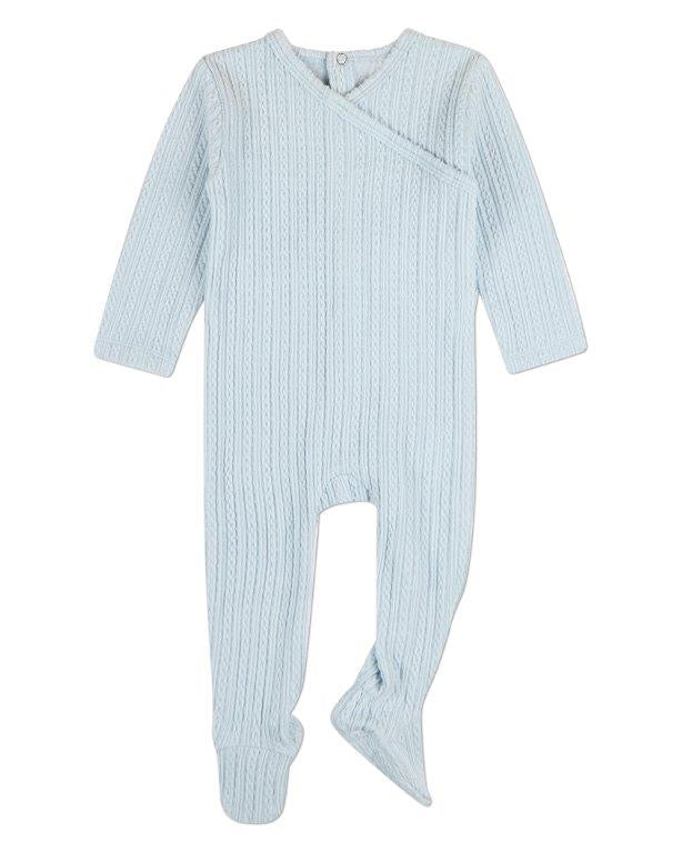 Delicate Link Patterned Footie - Blue
