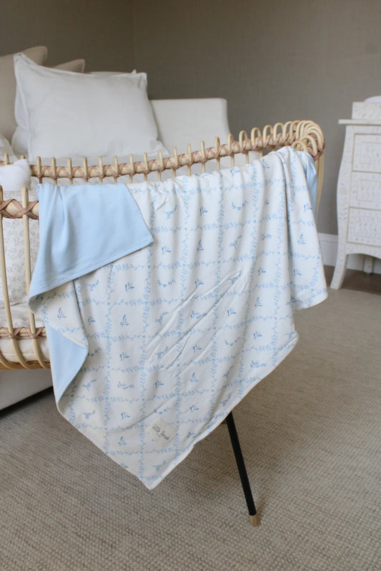 Blue Lattice Jersey Blanket
