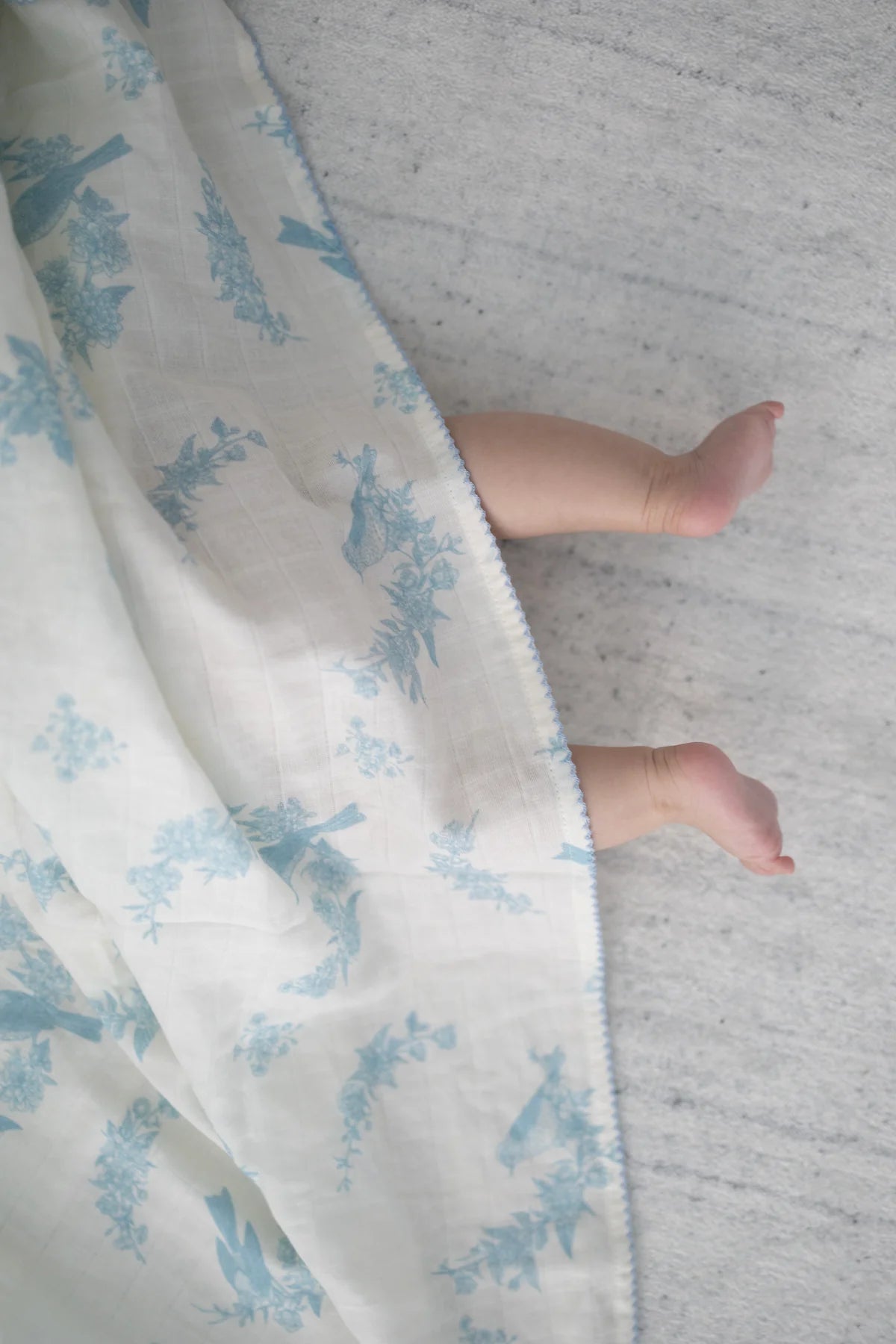 Little Blue Bird Muslin Swaddle