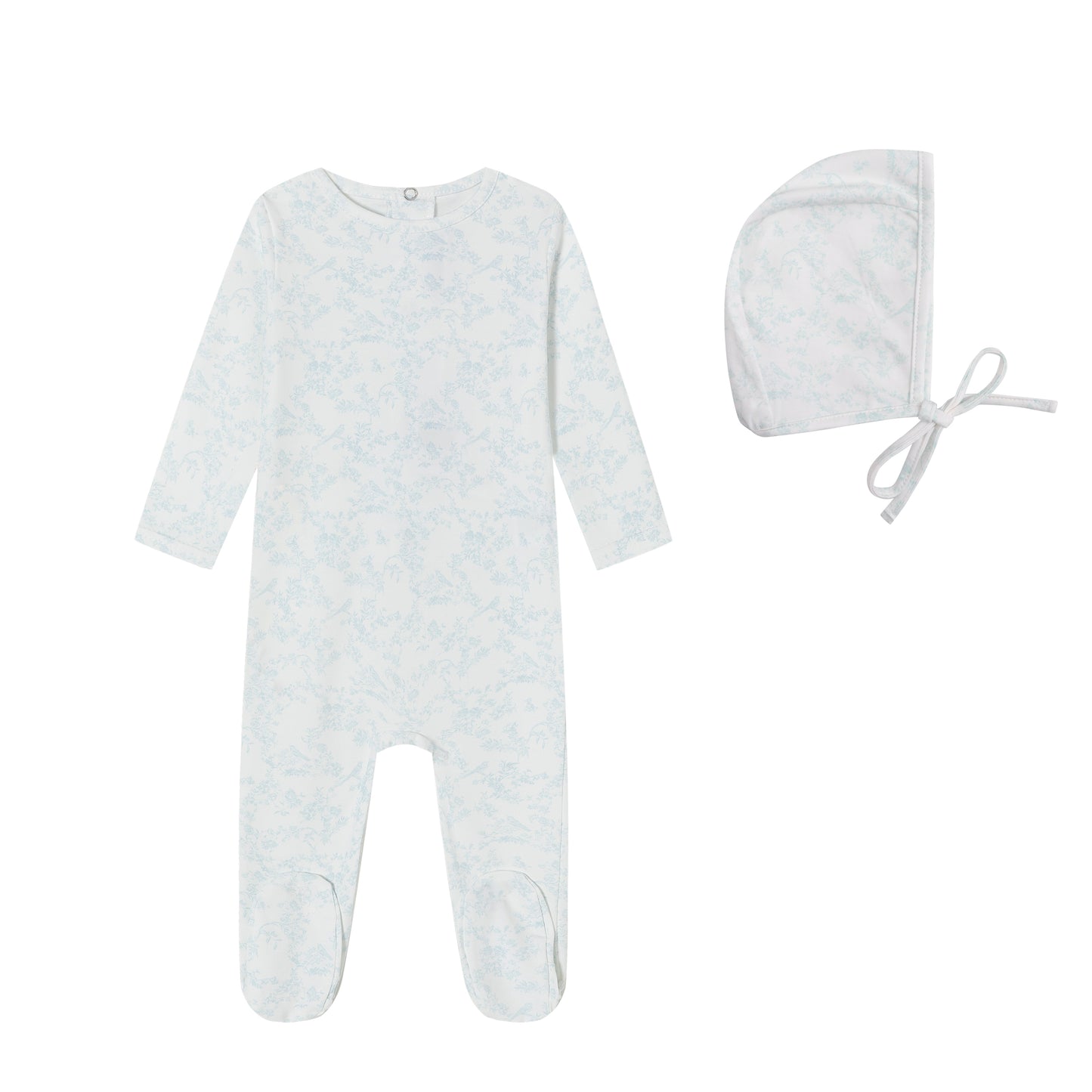 Blue Bird Toile Butterfly Footie
