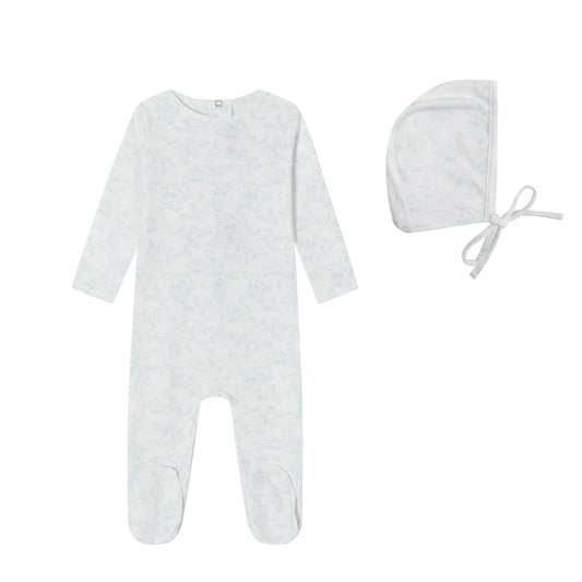 Blue Bird Toile Butterfly Footie