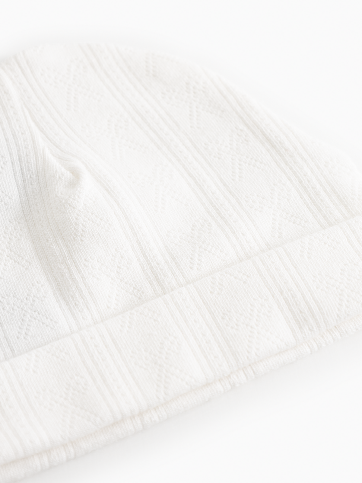 Rubetta Modal Pointelle Footie and Hat - Gentle White