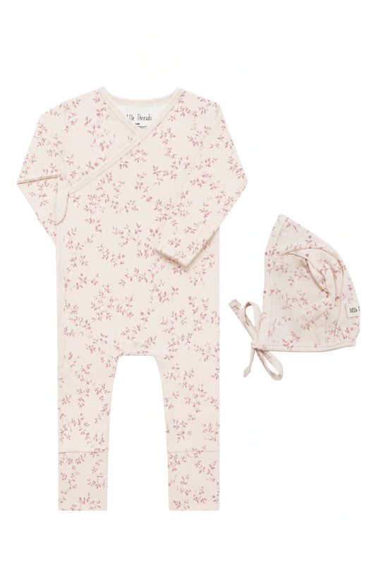 Blush Vine Bamboo Wrap Footie
