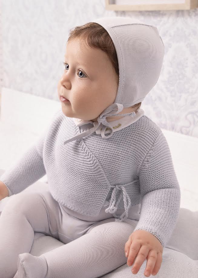 Blue Knit Wrap Cardigan