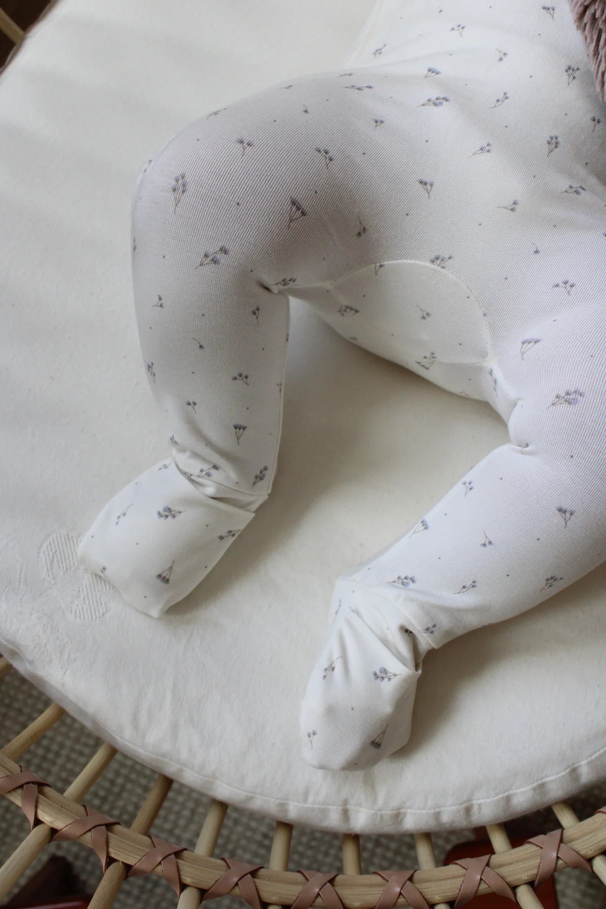 Blue Baby’s Breath Bamboo Wrap Footie