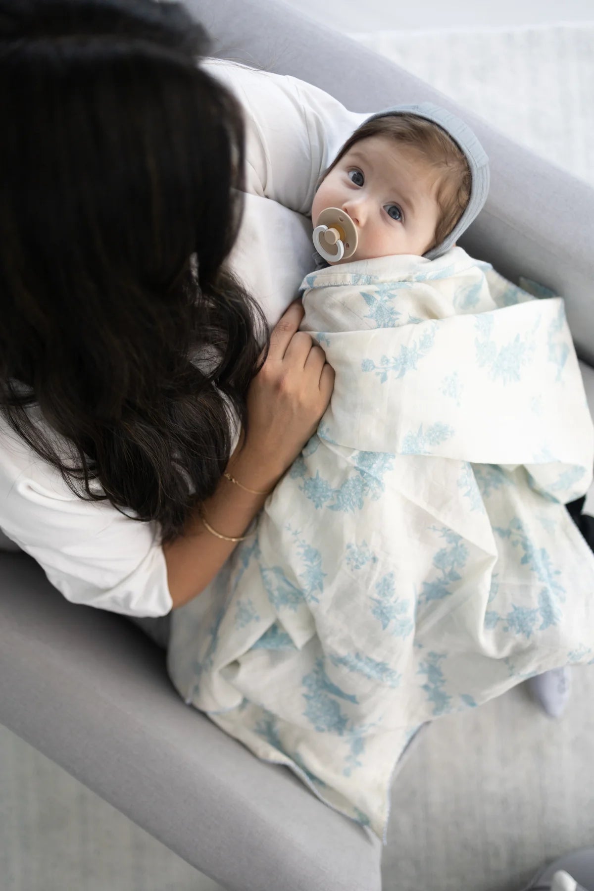 Little Blue Bird Muslin Swaddle