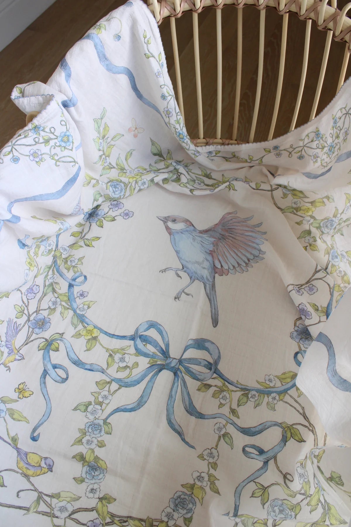Bluebird Meadow Muslin Swaddle